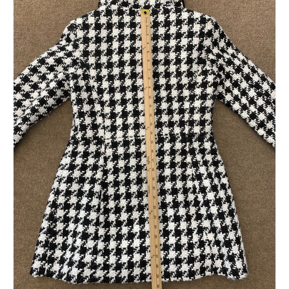 Worthington Coat Womens S Peacoat Houndstooth Wool Blend Fitted Preppy Button-Up - Picture 8 of 11